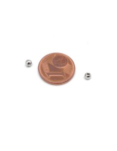 Petite perle ronde 3mm en acier inoxydable argenté 2