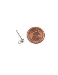 clous d'oreilles argenté en acier inoxydable avec attache plastique 2