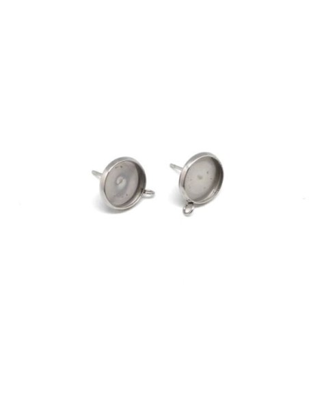 Boucles d'oreilles pour cabochon 10mm pas chères