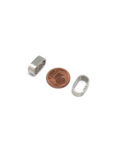 Perle passant argenté en acier inoxydable pour 2 cordons 6mm 2