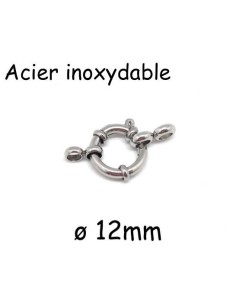 Fermoir mousqueton bouée en acier inoxydable argenté