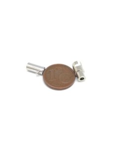 Fermoir aimanté embout rond pour cordon cuir de 2mm en métal argenté 2