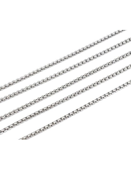 chaîne cordon 2mm en acier inoxydable argenté