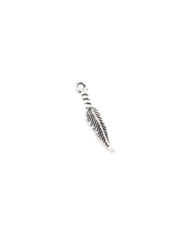 plume argent pour création boucle d'oreille