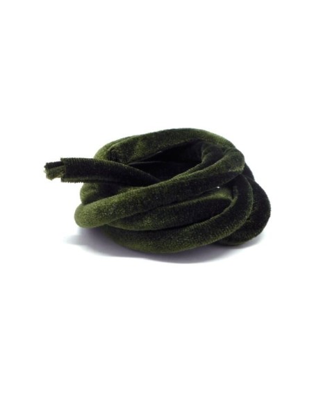 Cordon spaghetti vert olive élastique en velours 5mm