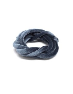 Cordon spaghetti gris bleuté élastique en velours 5mm