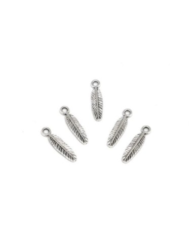 charm argenté plume