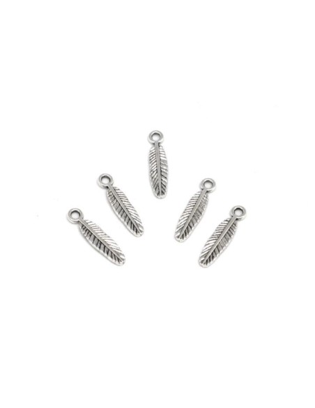charm argenté plume