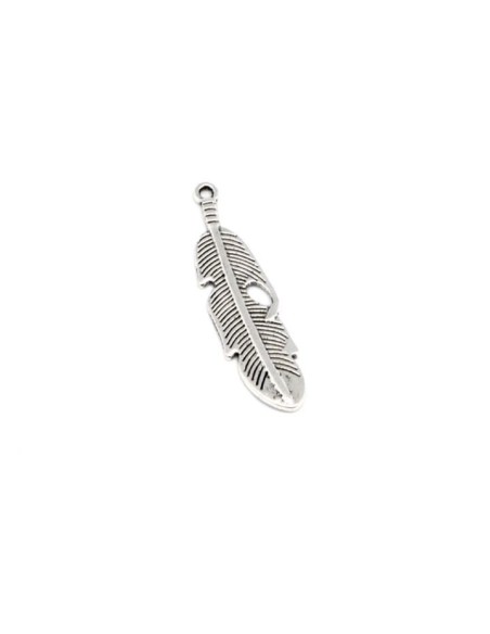 Plume argenté pour boucle d'oreilles