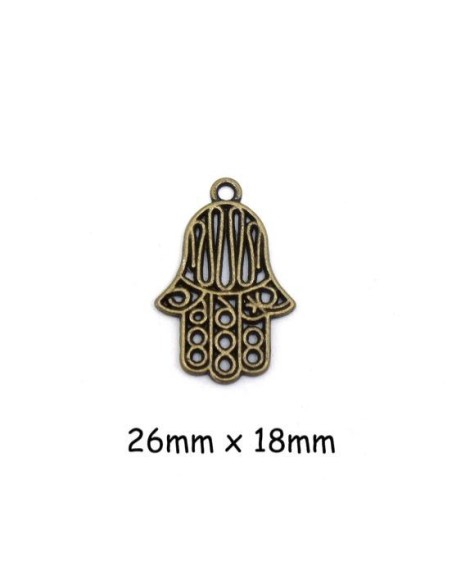 Breloque main de Fatma bronze en métal travaillé
