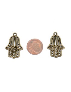 Breloque main de Fatma bronze en métal travaillé 2