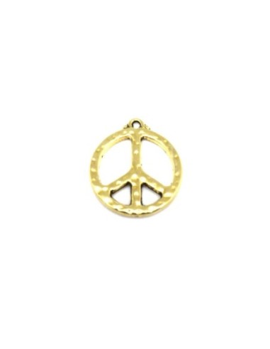 Charm peace and love martelé pour confection DIY