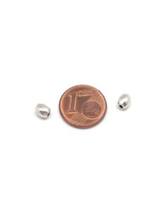 Petite perle olive en métal argenté pour bracelet wrap 2