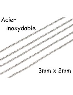 chaînette argenté fine maille forçat en acier inoxydable