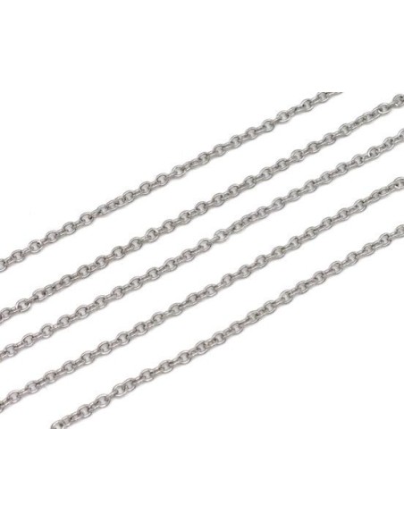 chaine argenté fine maillon forçat en acier inoxydable pas chère
