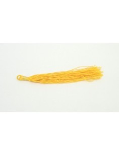 Pompon en polyester jaune brillant 10cm