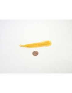 Pompon en polyester jaune brillant 10cm 2