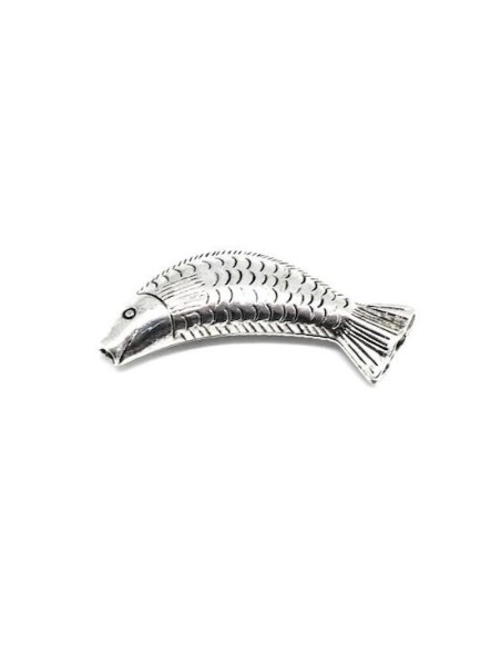 Perle passant forme poisson argenté pour création DIY Perle passant forme poisson argenté pour création DIY