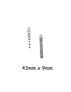 Breloque pampille tige en métal argenté 