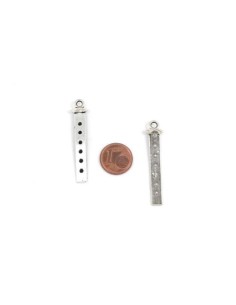 Breloque pampille tige en métal argenté  2