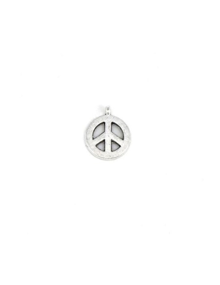 Peace and Love argenté pour boucles d'oreilles
