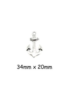 Breloque ancre marine en métal argenté