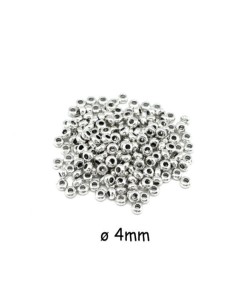 Mini perle rondelle argenté pour cordon cuir 1,5mm