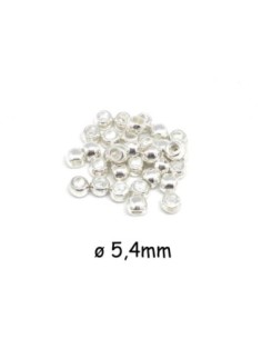 Perle ronde 5mm en métal argenté brillant
