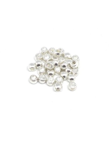 Petite perle argenté blanc à gros trou