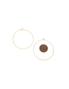 Créole doré fine 40mm en acier inoxydable - 2 paires 2