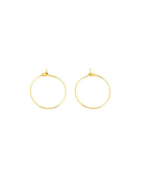 support boucle d'oreilles créole doré fine 30mm en acier inoxydable - 2 paires