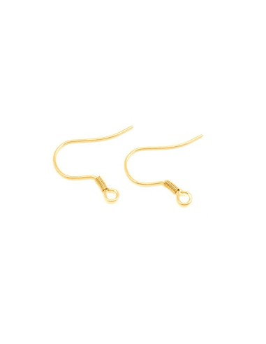 Supports boucles d'oreilles crochet doré en acier inoxydable