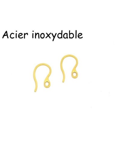 Crochets d'oreilles moderne doré en acier inoxydable couleur or 19mm avec un trou - 2 paires crochets