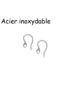 Crochet d'oreilles moderne argenté en acier inoxydable 19mm avec un trou - 2 paires crochets
