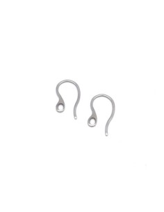Crochet d'oreilles moderne argenté en acier inoxydable 19mm avec un trou - 2 paires crochets 2