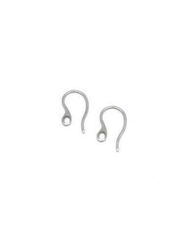 support boucle oreille moderne argenté en acier inoxydable 19mm avec un trou - 2 paires crochets