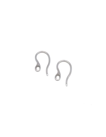 support boucle oreille moderne argenté en acier inoxydable 19mm avec un trou - 2 paires crochets