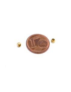 Perle ronde 3mm doré en acier inoxydable pour cordon de 1,5mm 2