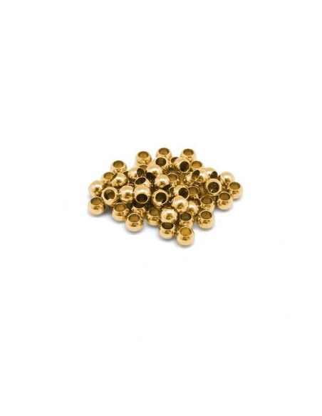 Perle doré en acier inox 3mm Perle doré en acier inox 3mm