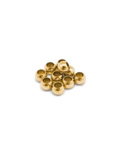 Perle ronde 4mm en acier inoxydable doré  à gros trou 2mm 2