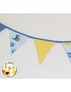Kit couture guirlande fanion dinosaure sur fond bleu ciel - La box couture des canettes 2