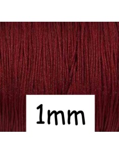 fil nylon tressé rouge marsala, bordeaux, grenat 0,8mm