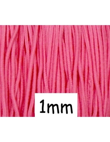 élastique rond rose lumineux 1mm