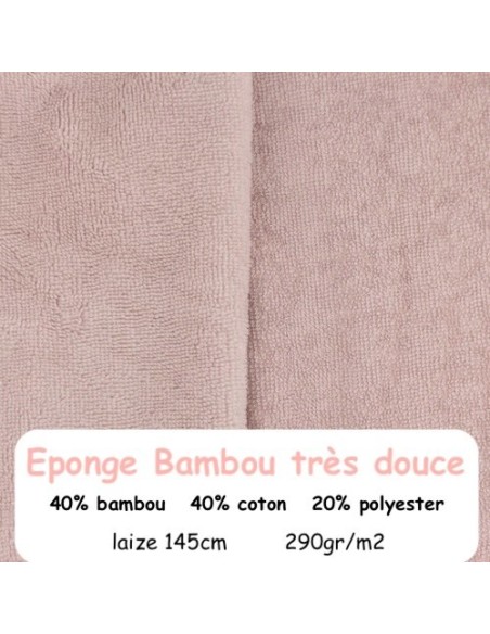 Eponge de bambou rose clair vendu au mètre