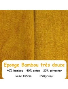 Eponge de bambou ocre jaune moutarde vendu au mètre