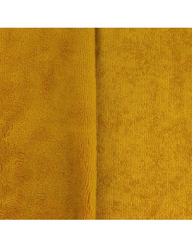 Tissus Eponge de bambou ocre jaune moutarde vendu au mètre