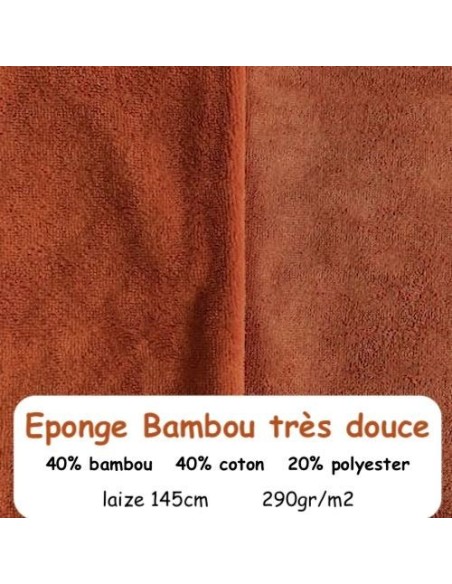 Tissus éponge de bambou rouille pour création zéro déchet