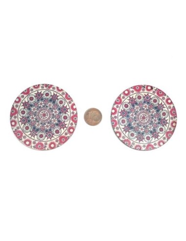 Pendentifs rond en bois coloré