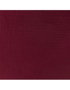 Tissus double gaze de coton uni bordeaux - vendu au mètre 2