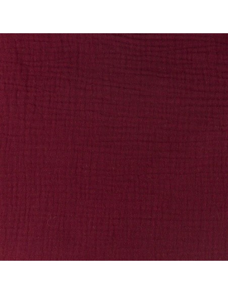 double gaze de coton uni bordeaux - vendu au mètre